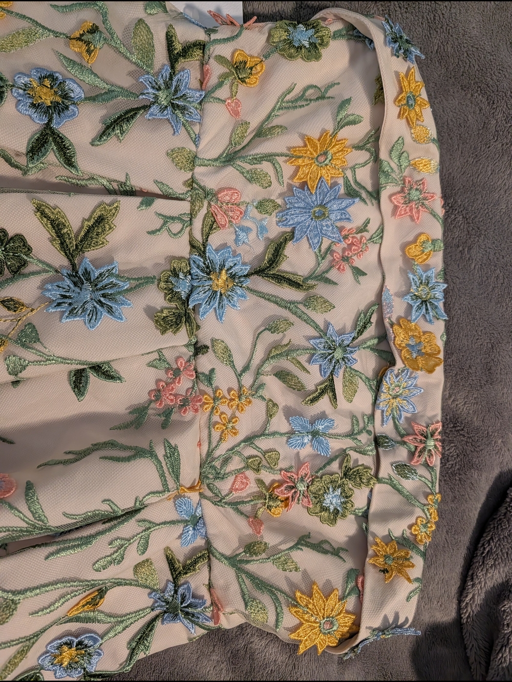 NWT Azazie Evangeline Junior Formal Dress Blush Garden Floral Custom Fits 4/6 - Picture 14 of 15